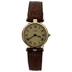 Montre CARTIER "Must Ronde" en vermeil et cuir - Castafiore