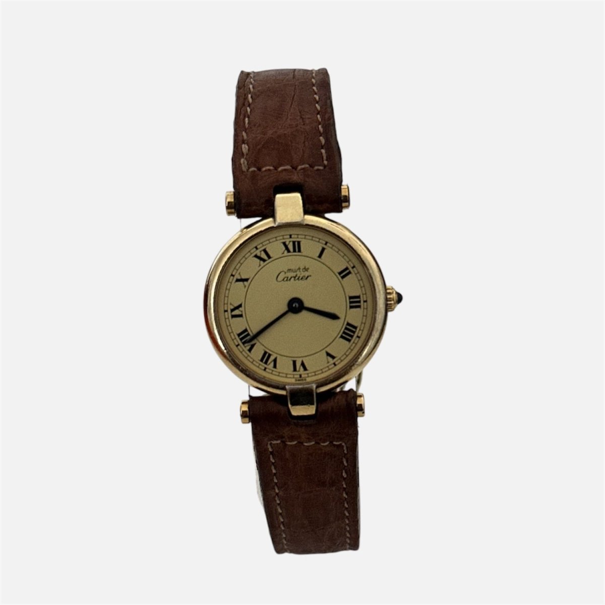 Montre CARTIER "Must Ronde" en vermeil et cuir - Castafiore