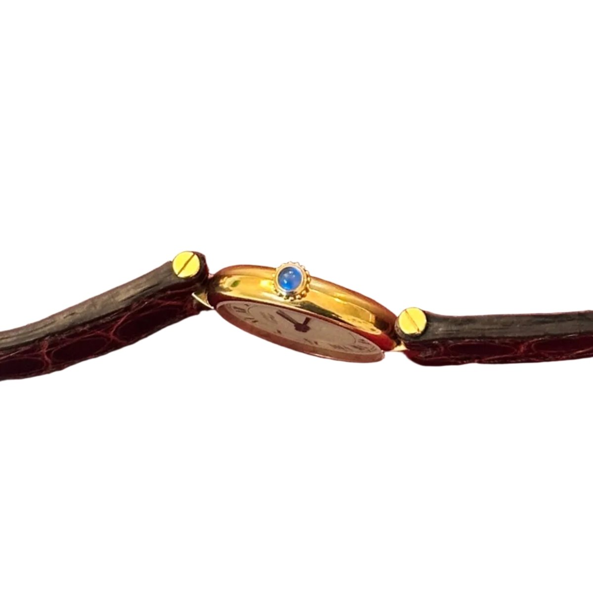 Montre CARTIER "Must Vendôme" en argent, plaqué or et cuir - Castafiore