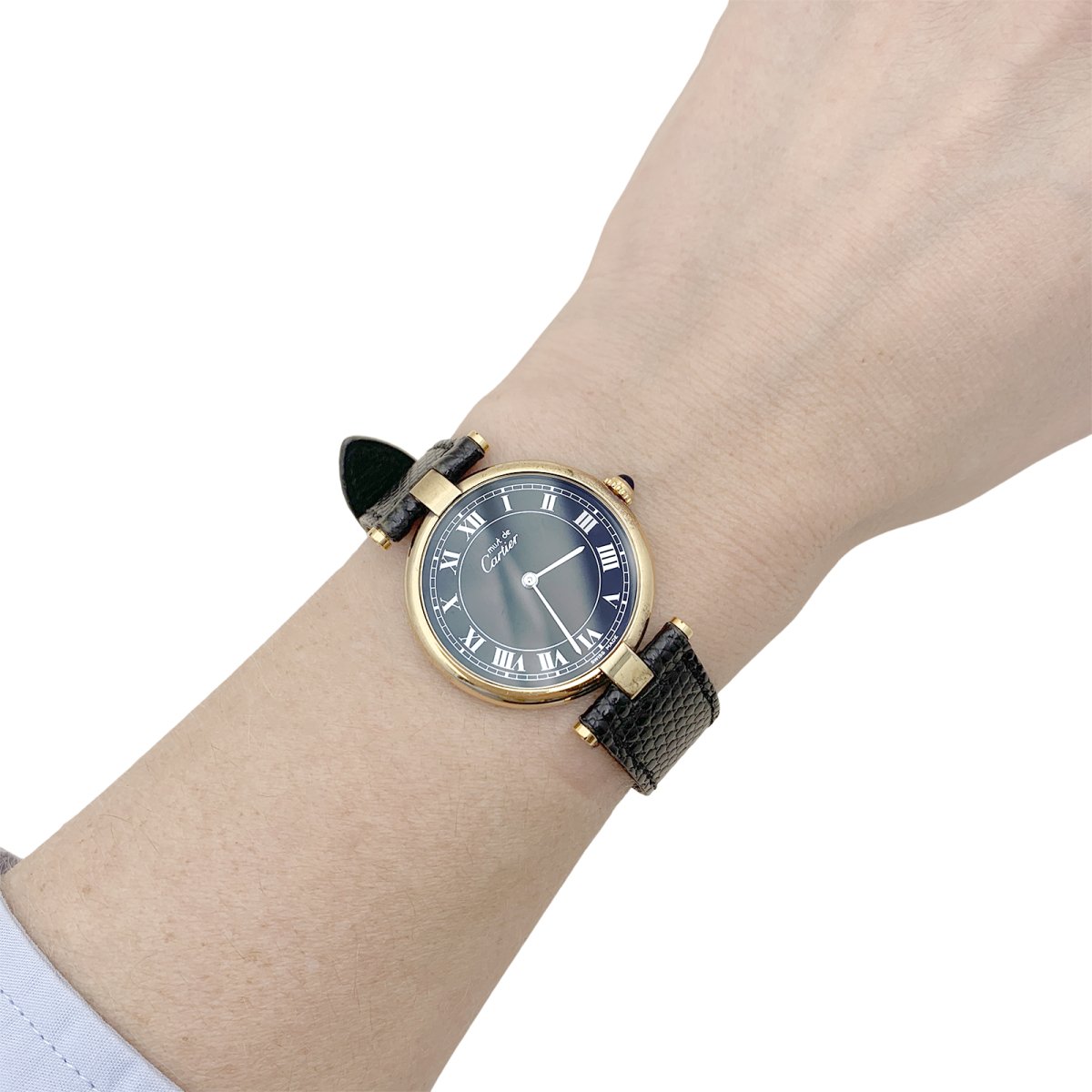 Montre CARTIER "Must Vendôme" en vermeil et cuir - Castafiore