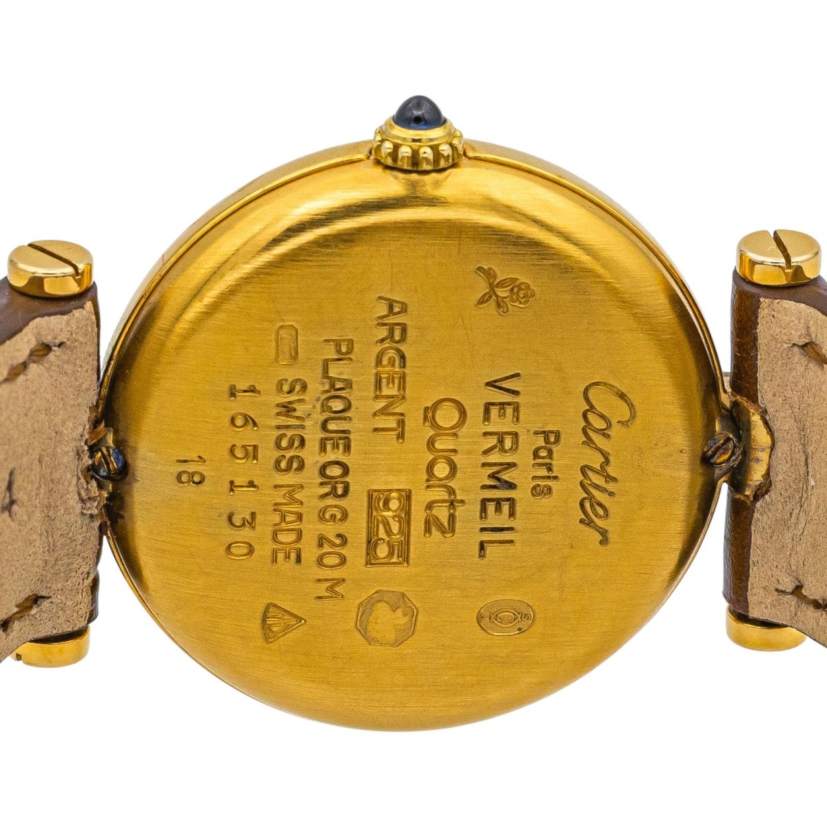 Montre CARTIER "Must Vendôme Trinity" en or blanc, or jaune, or rose, vermeil et cuir - Castafiore