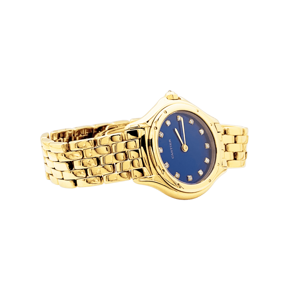 Montre CARTIER "Panthère Cougar" en or jaune, émail et diamants - Castafiore
