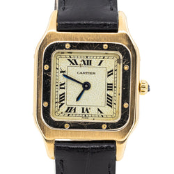 Montre CARTIER, "Panthère" en Or jaune, acier et Cuir - Castafiore