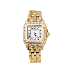 Montre CARTIER "Panthère" en or jaune, acier et diamants - Castafiore