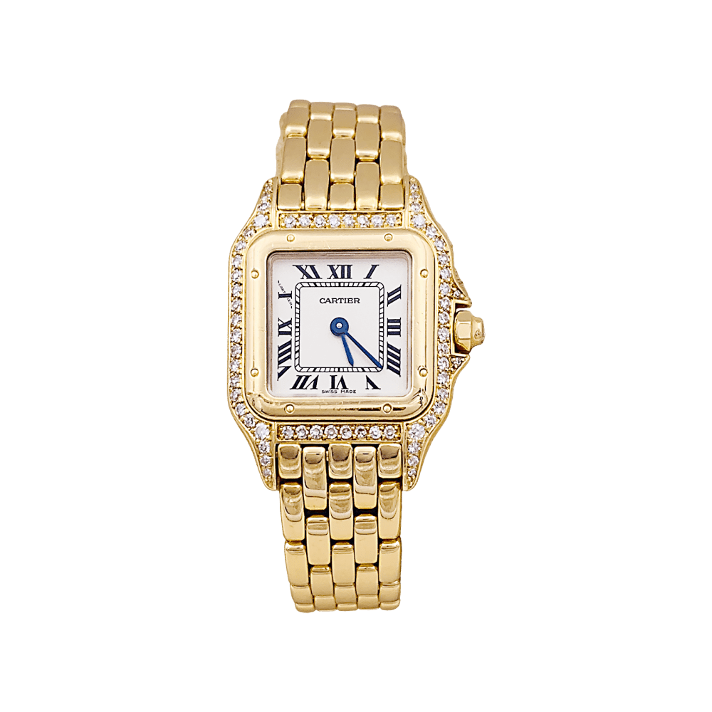 Montre CARTIER "Panthère" en or jaune, acier et diamants - Castafiore