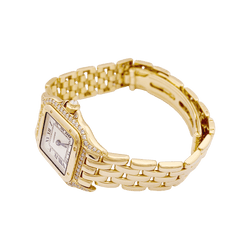 Montre CARTIER "Panthère" en or jaune, acier et diamants - Castafiore