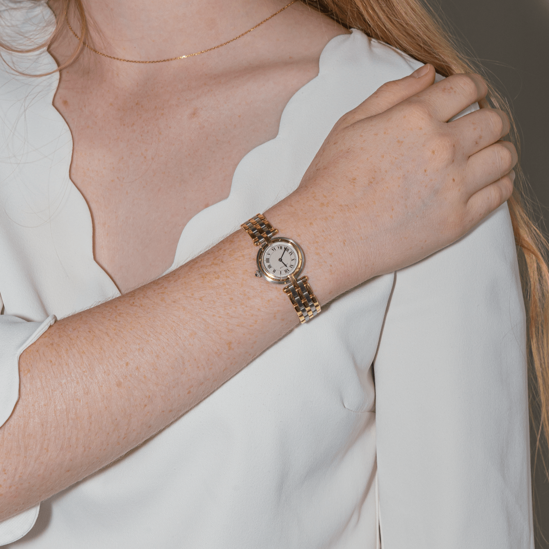 Montre CARTIER "Panthère" en or jaune, acier et quartz - Castafiore