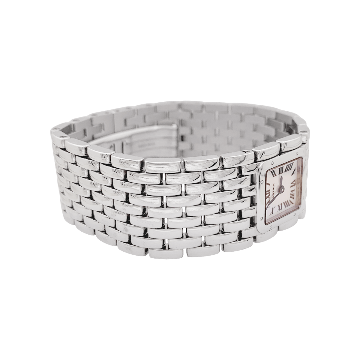 Montre CARTIER "Panthère ruban" en acier et nacre - Castafiore