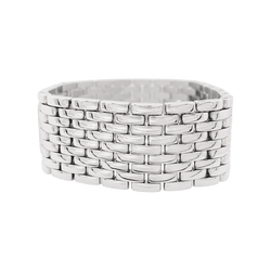 Montre CARTIER "Panthère ruban" en acier et nacre - Castafiore