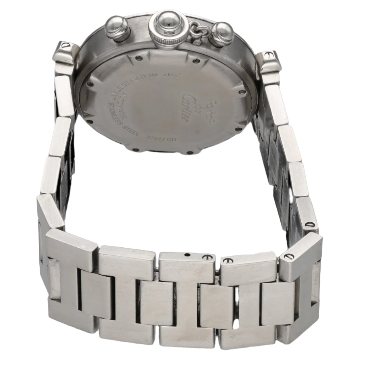 Montre Cartier Pasha Chronographe (ref: 2412) en acier automatique 36 mm ver 2010. - Castafiore