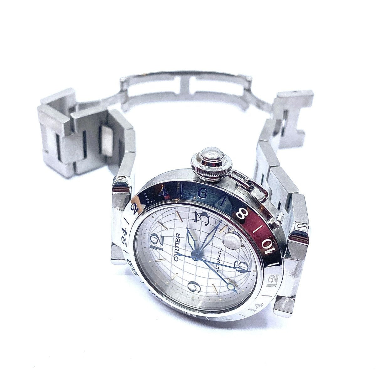 Watch CARTIER Pasha GMT steel with meridians – Castafiore