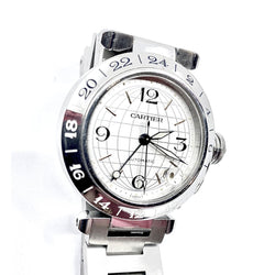 Montre CARTIER Pasha GMT acier aux méridiens - Castafiore