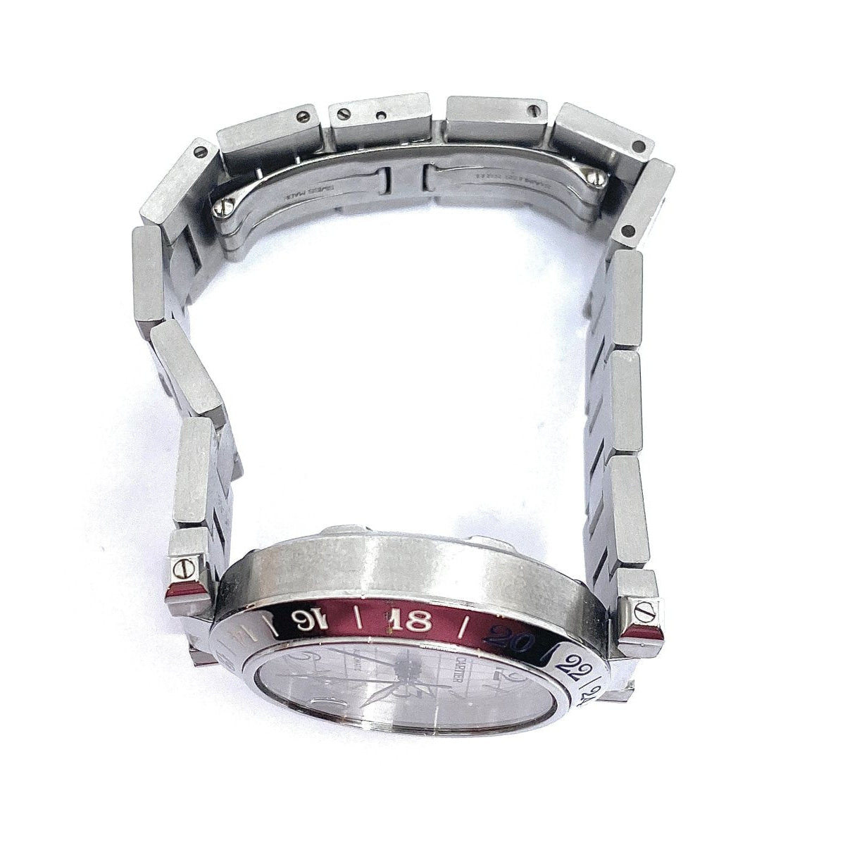 Montre CARTIER Pasha GMT acier aux méridiens - Castafiore