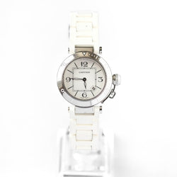 Montre CARTIER Pasha Seat Lady en acier et caoutchouc - Castafiore