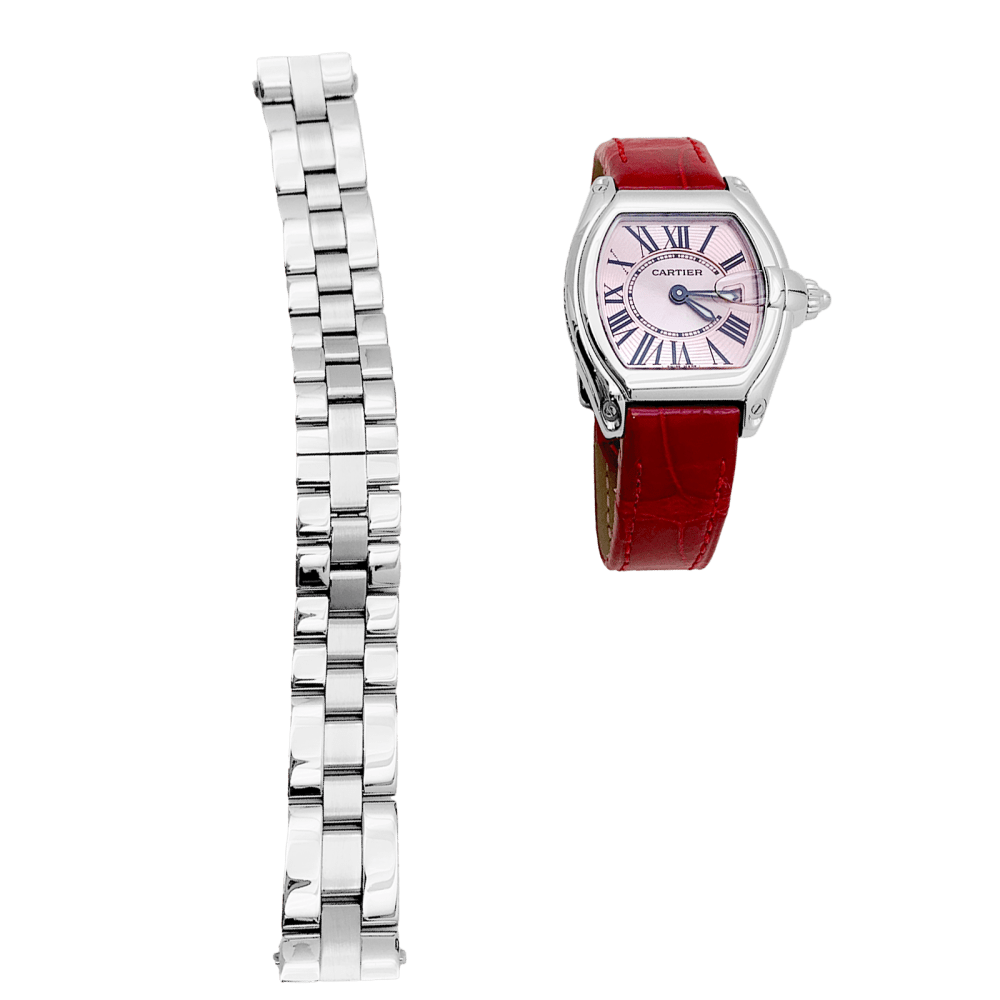 Montre CARTIER "Roadster" en acier et cuir - Castafiore