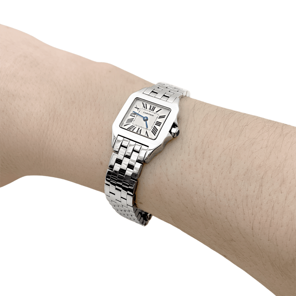 Watch Cartier, "Santos Demoiselle" in steel.