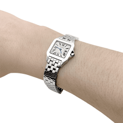 Watch Cartier, "Santos Demoiselle" in steel.