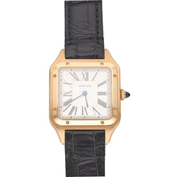 Montre CARTIER "Santos Dumont" GM en or rose et cuir - Castafiore