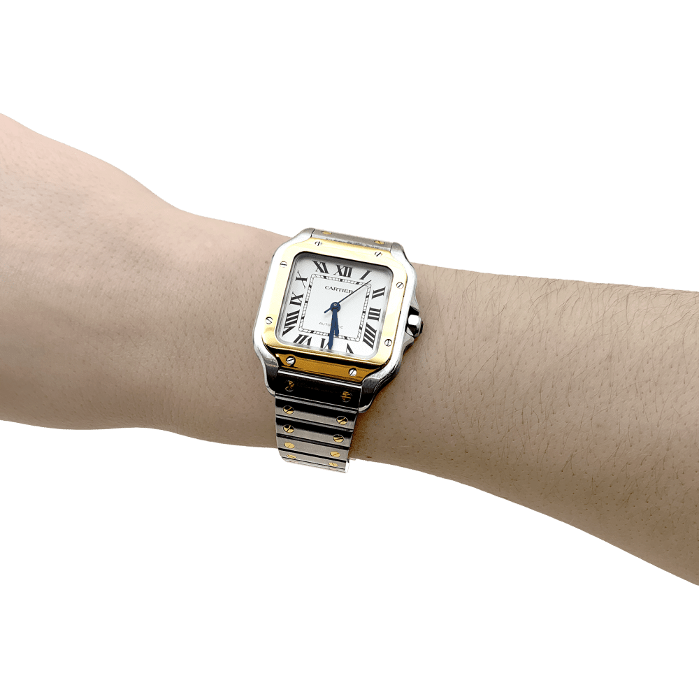 Watch Cartier, "Santos", steel and gold.