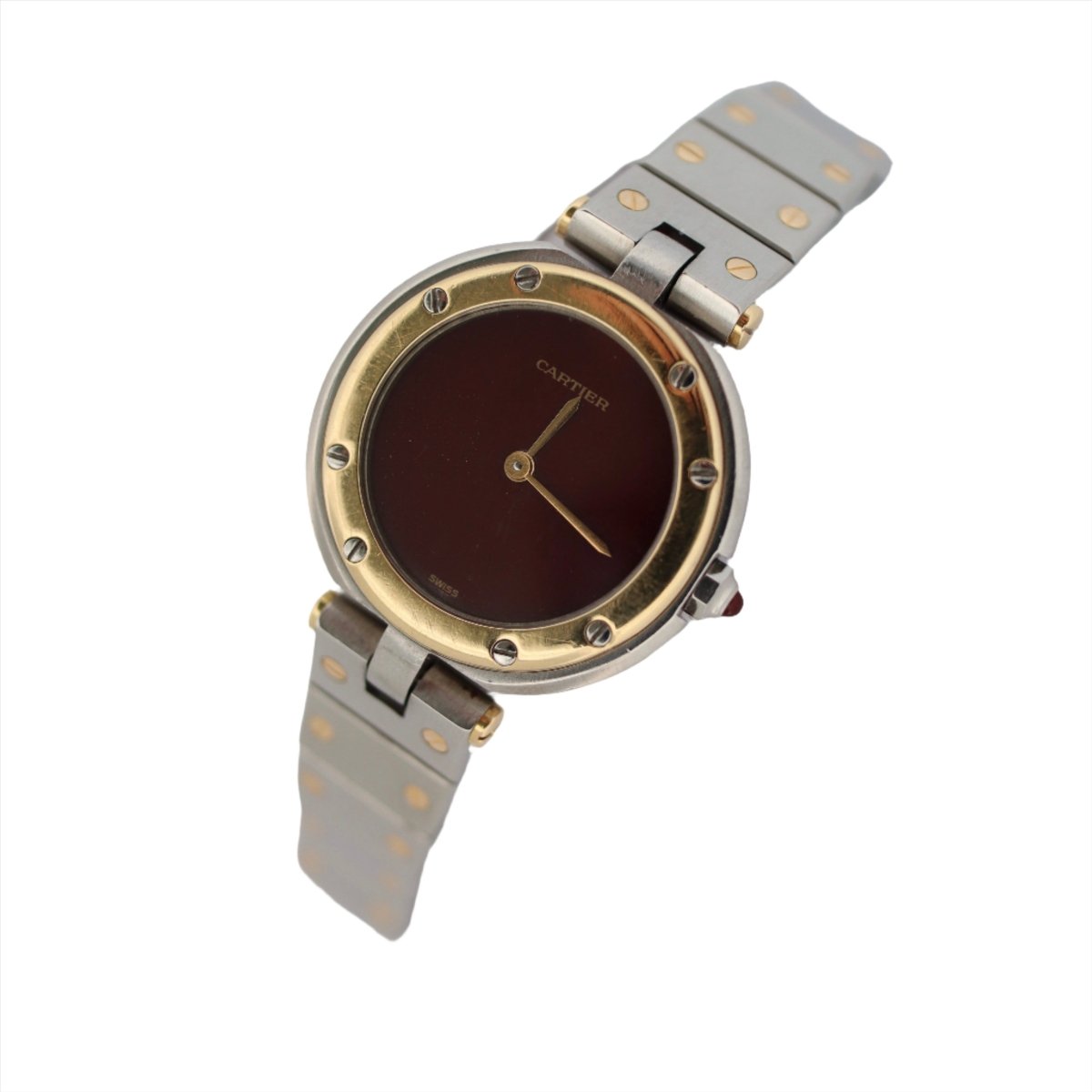 Montre Cartier Santos en or jaune et acier - Castafiore