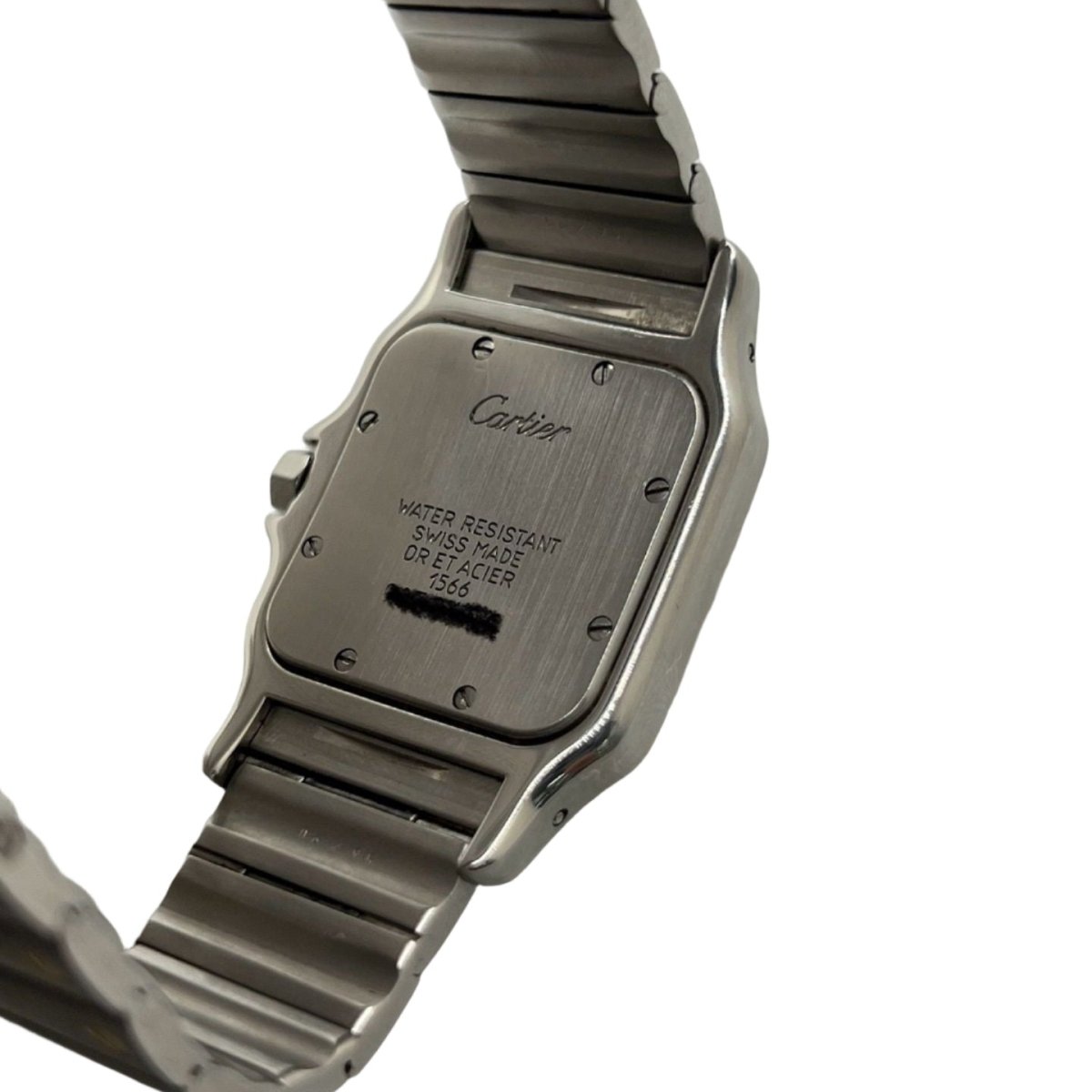 Montre CARTIER "Santos Galbée" en or jaune, acier et quartz - Castafiore