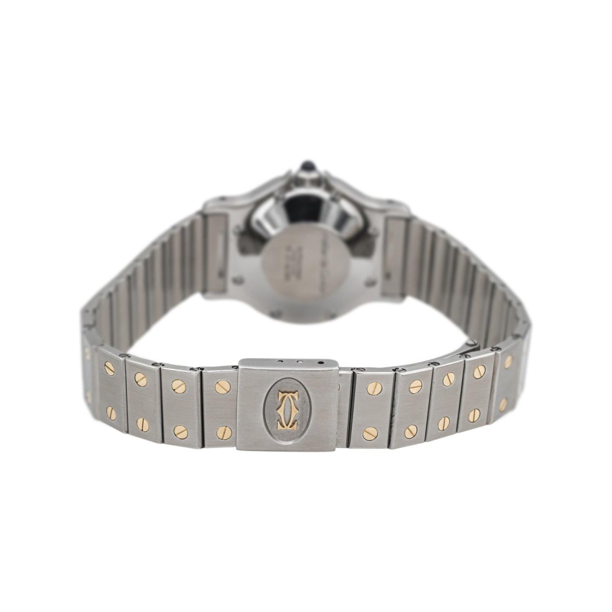 Montre CARTIER "Santos Octagon" en or jaune, acier et saphir - Castafiore