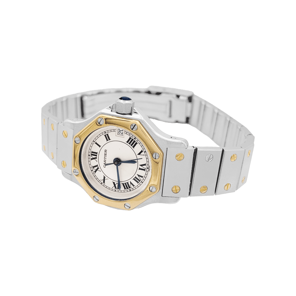 Montre CARTIER "Santos Octogonale" en or jaune et acier - Castafiore