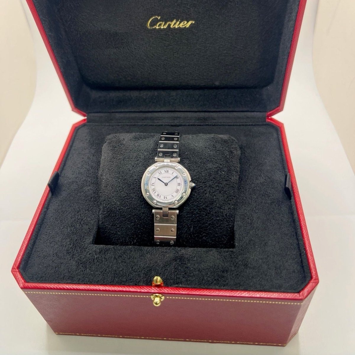 Montre CARTIER "Santos Vendome" en acier, saphir et quartz - Castafiore
