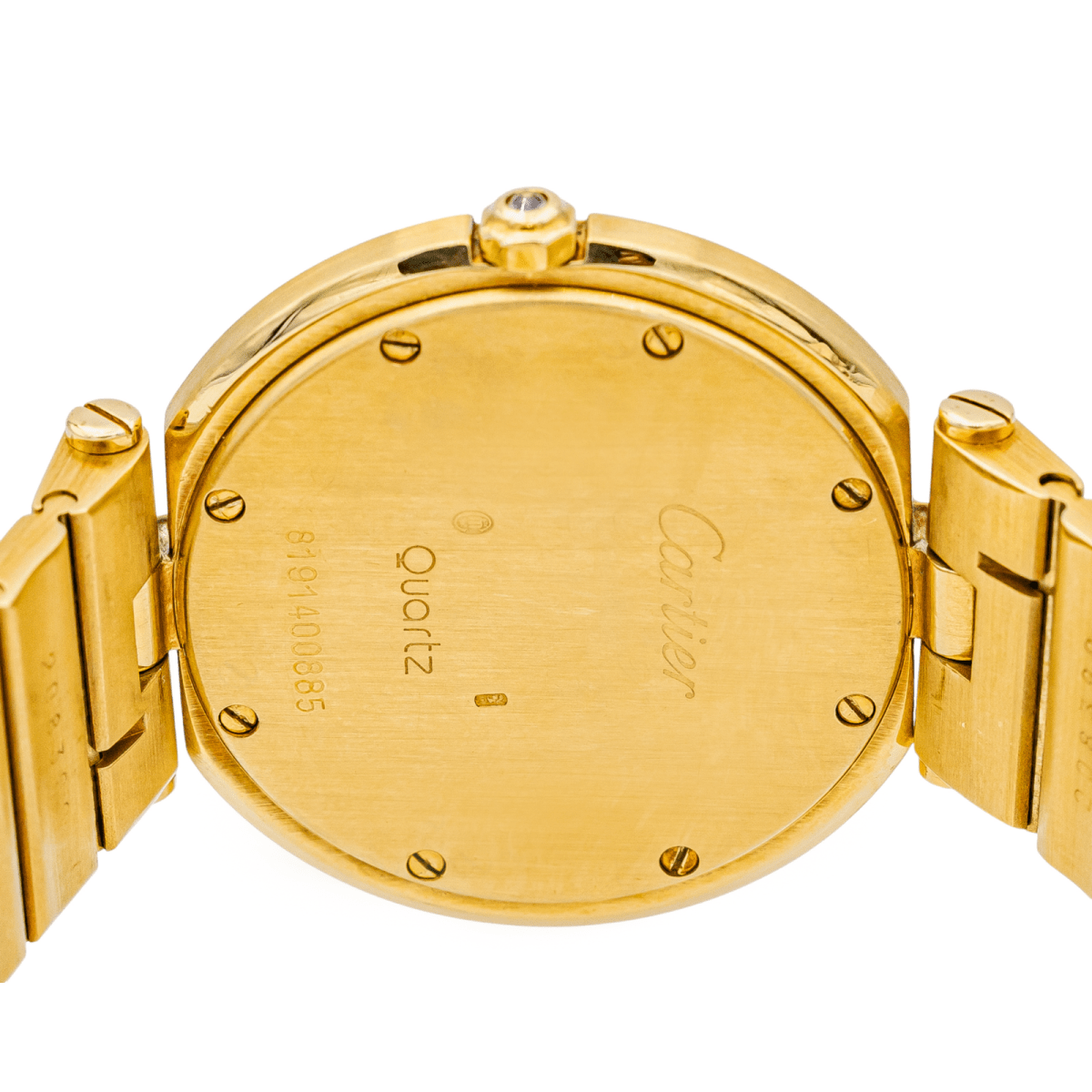 Montre CARTIER "Santos Vendôme" en or jaune et saphir - Castafiore