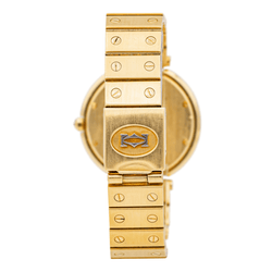 Montre CARTIER "Santos Vendôme" en or jaune et saphir - Castafiore