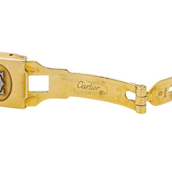 Montre CARTIER "Santos Vendôme" en or jaune et saphir - Castafiore