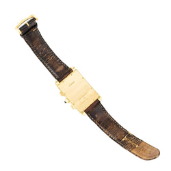 Montre CARTIER "Tank Américaine Chronoflex" en or jaune et cuir - Castafiore