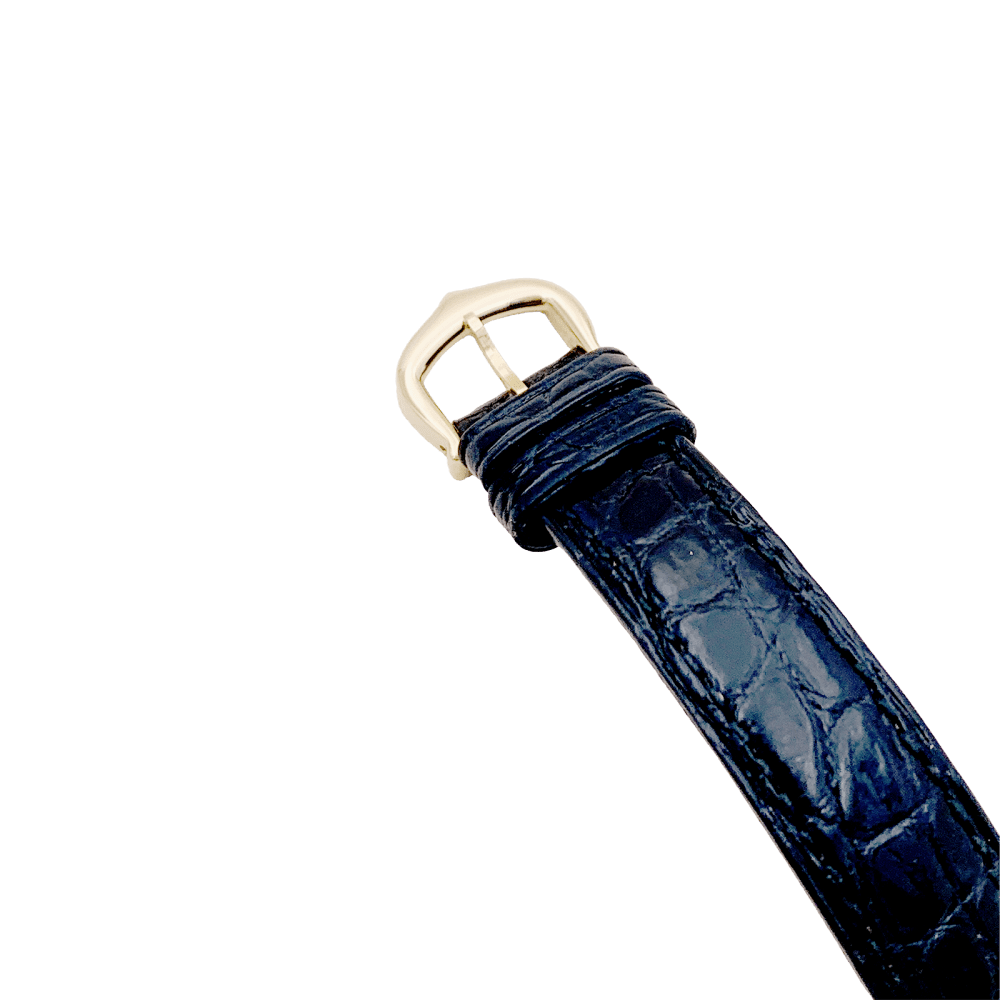 Montre CARTIER "Tank Américaine" en or jaune, acier et cuir - Castafiore