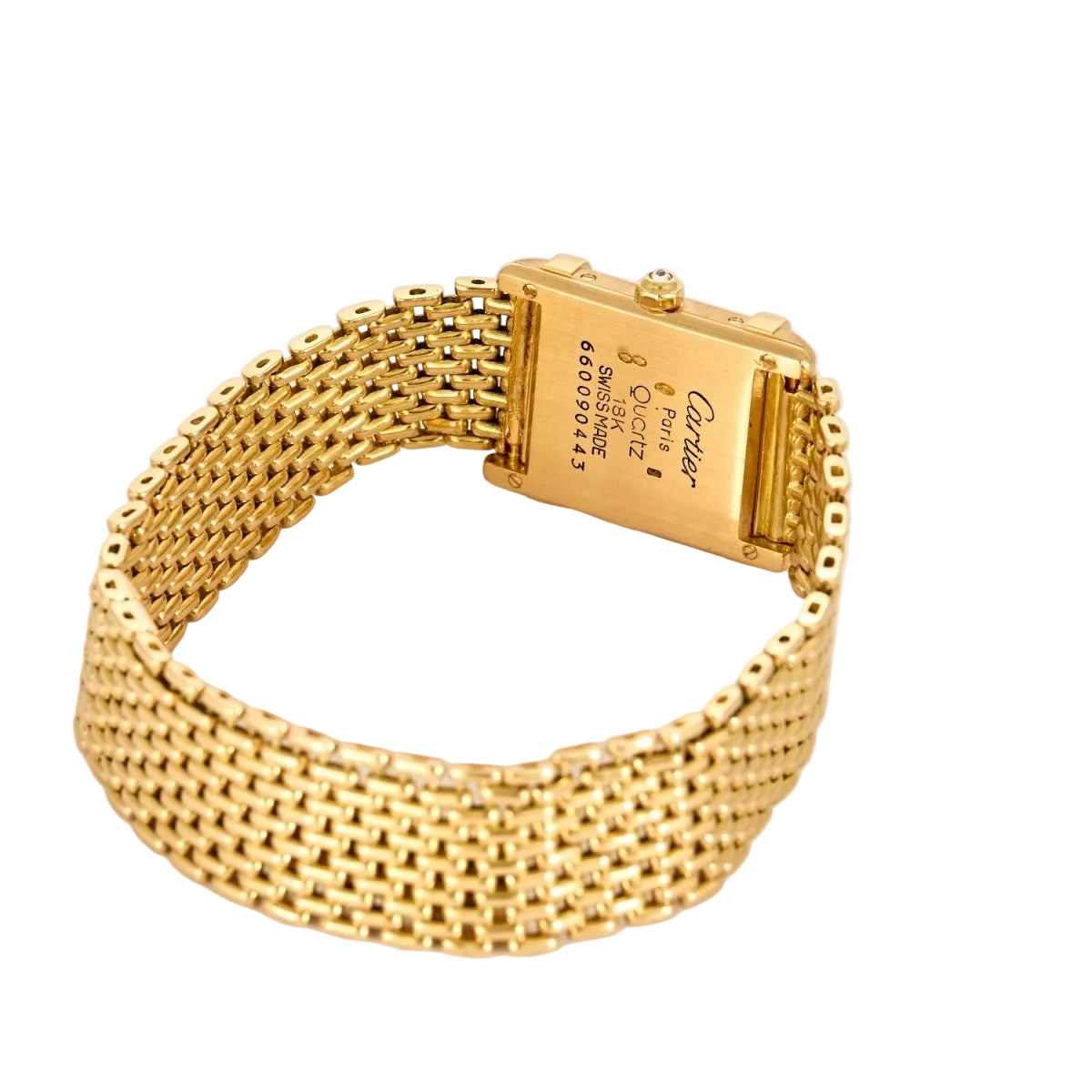 Montre CARTIER "Tank Chinoise" en or jaune, acier et diamants - Castafiore