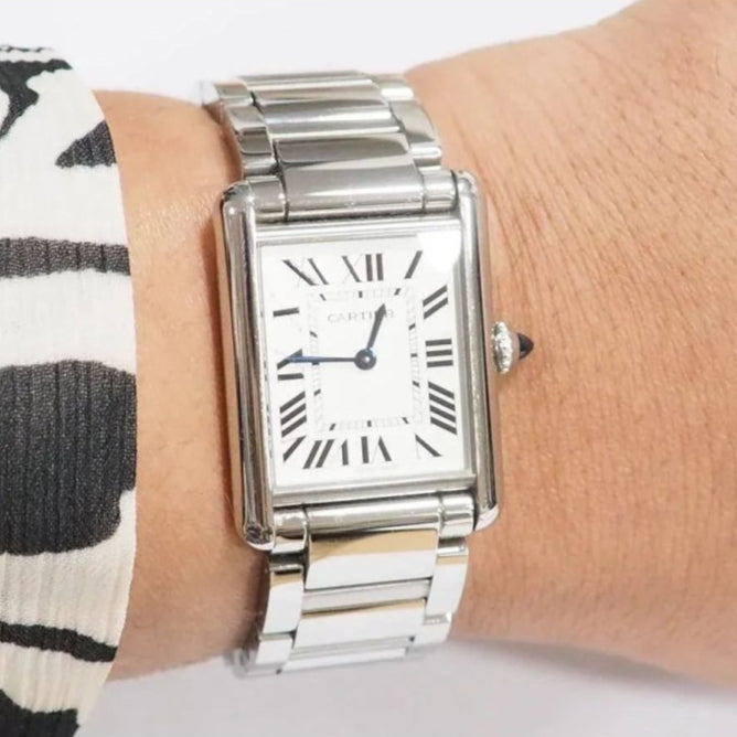 Montre Cartier Tank en acier - Castafiore