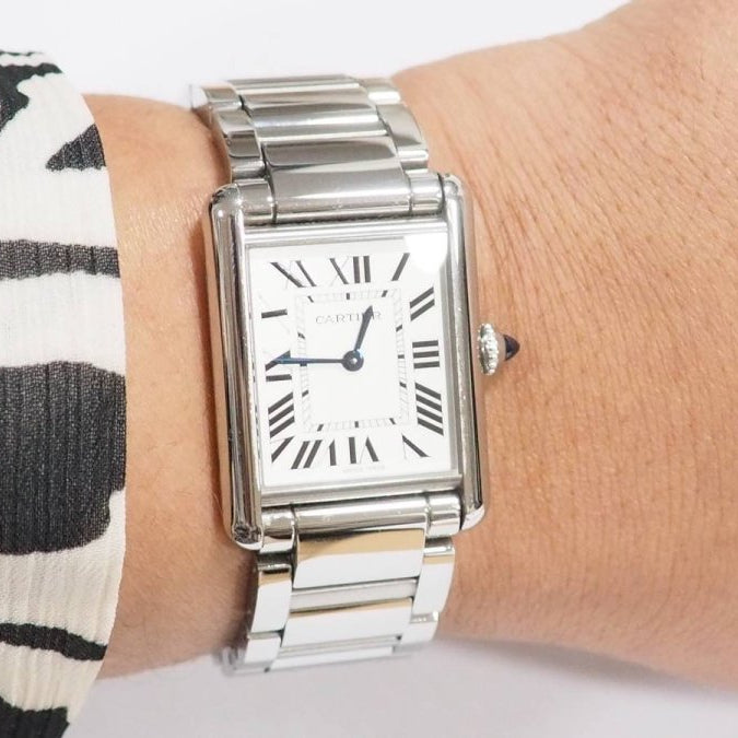 Montre Cartier Tank en acier - Castafiore