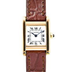 Montre CARTIER "Tank" en or jaune et cuir - Castafiore