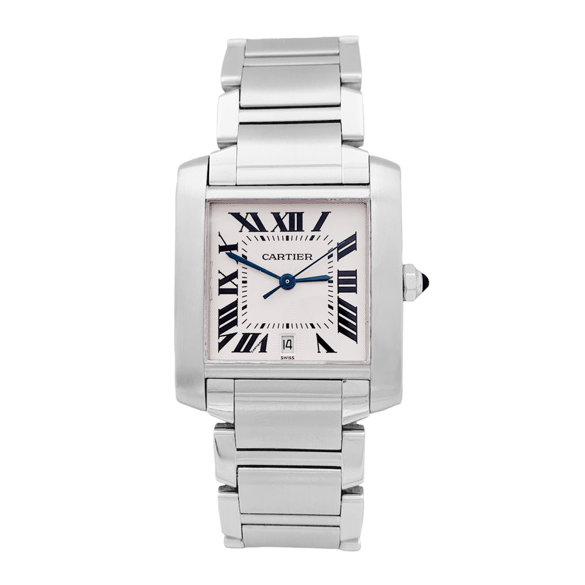 Montre CARTIER "Tank Française" en acier et argent - Castafiore