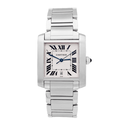 Montre CARTIER "Tank Française" en acier et argent - Castafiore