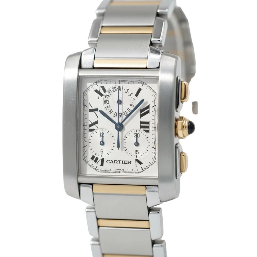 Montre CARTIER "Tank Française" en acier et or jaune - Castafiore