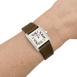 Watch Cartier, "Tank Française", white gold, diamonds.