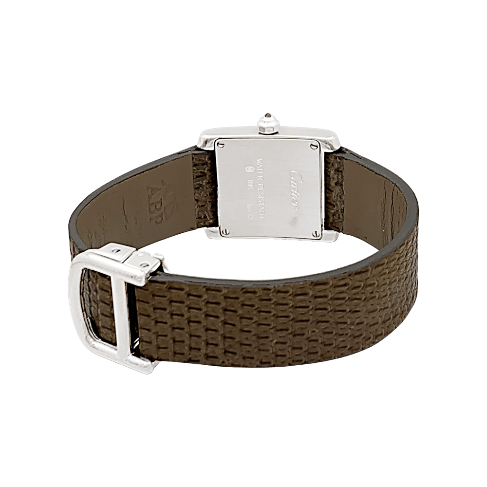 Watch Cartier, "Tank Française", white gold, diamonds.
