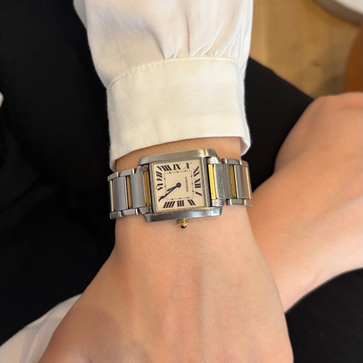 Montre CARTIER "Tank française" en or jaune et acier - Castafiore