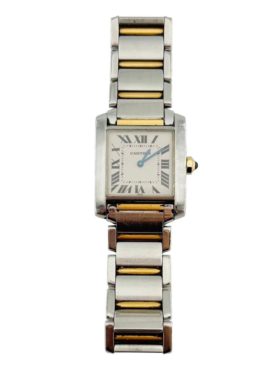 Montre CARTIER Tank française en or jaune et acier