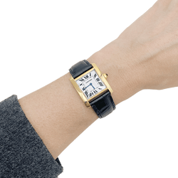 Montre Cartier "Tank Française" or jaune. - Castafiore