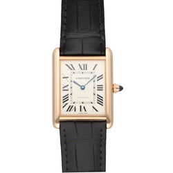Montre CARTIER "Tank Louis Cartier" GM en or rose et cuir - Castafiore