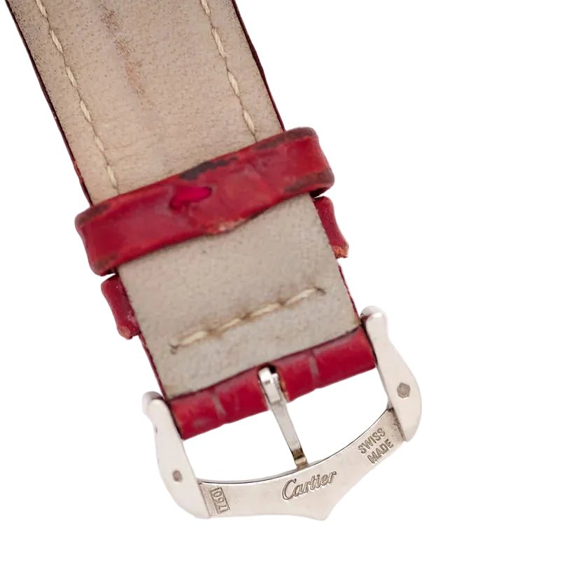 Montre CARTIER "Tank Louis" en or blanc et cuir - Castafiore