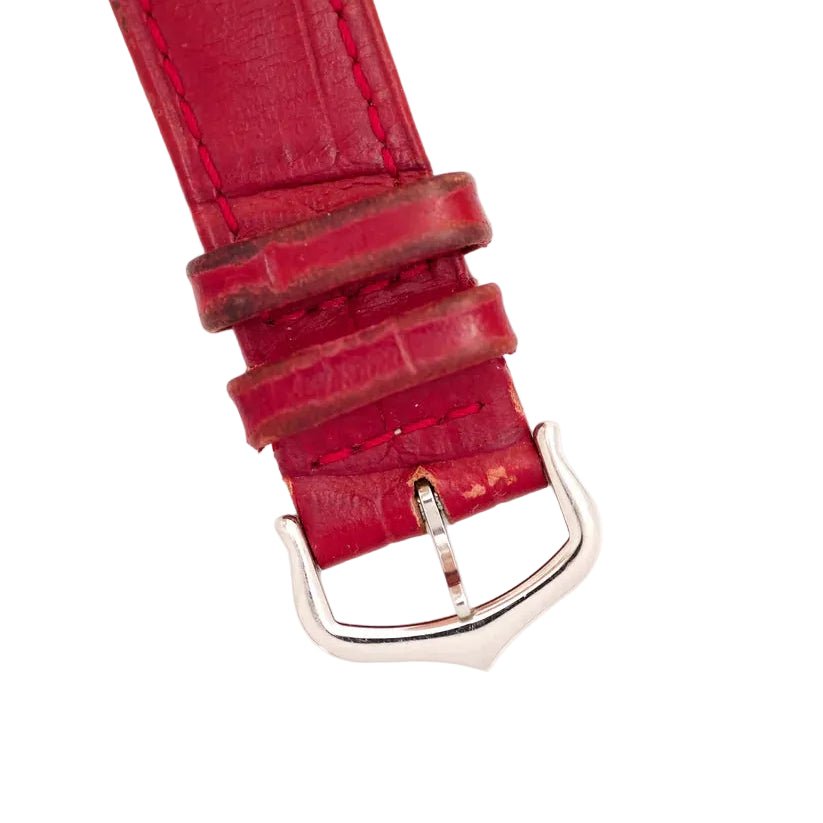 Montre CARTIER "Tank Louis" en or blanc et cuir - Castafiore