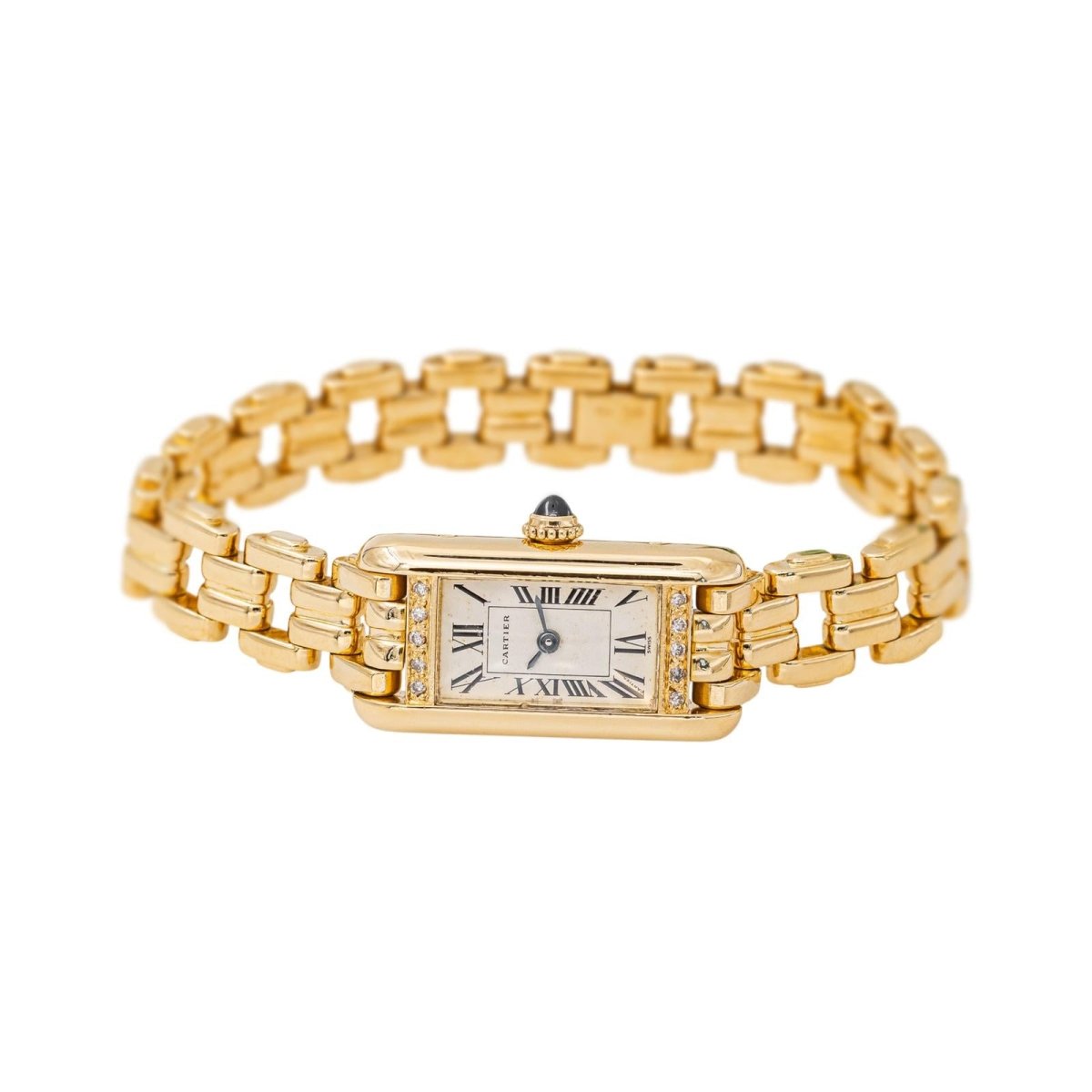 Montre CARTIER "Tank Mini" en or jaune et diamants - Castafiore