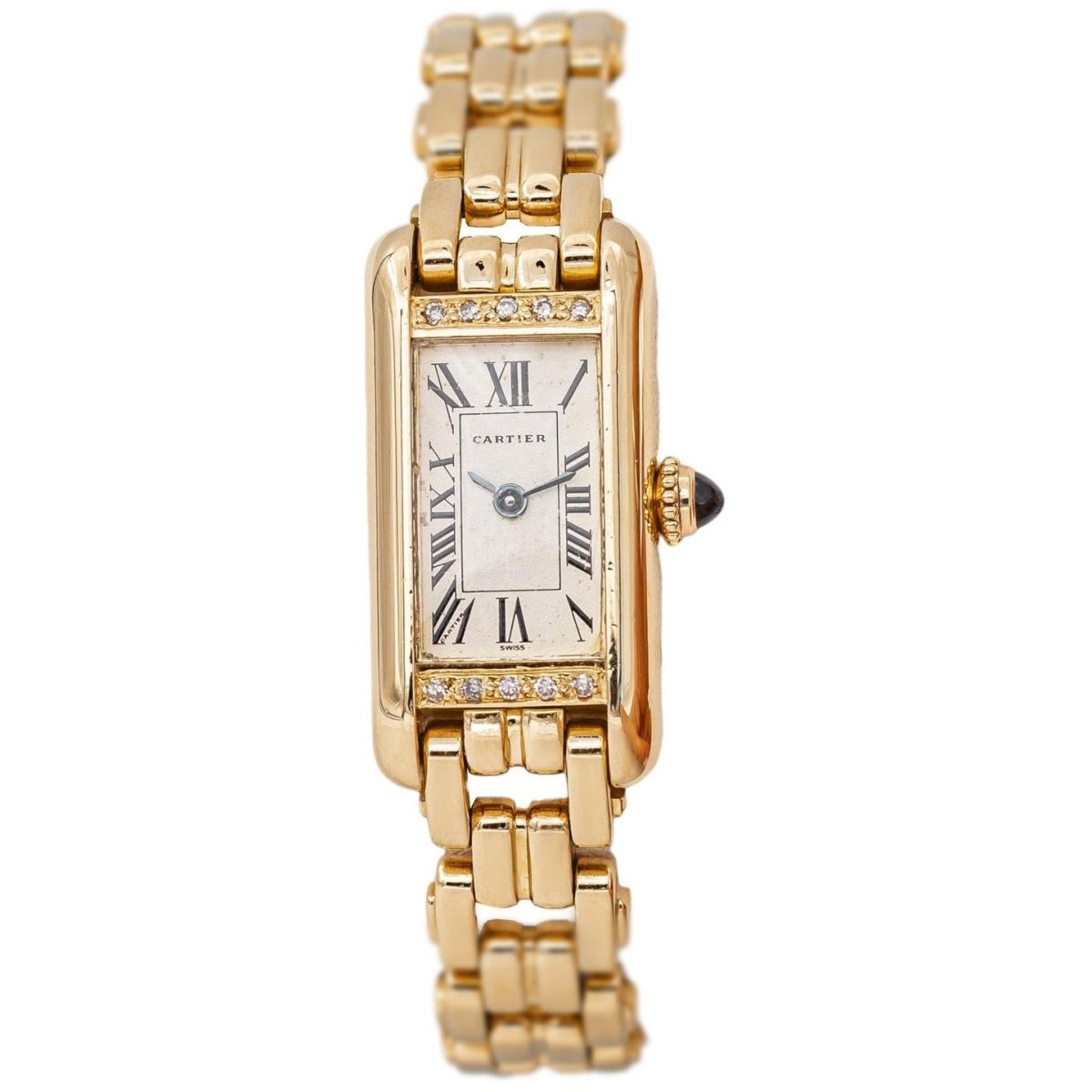 Montre CARTIER "Tank Mini" en or jaune et diamants - Castafiore